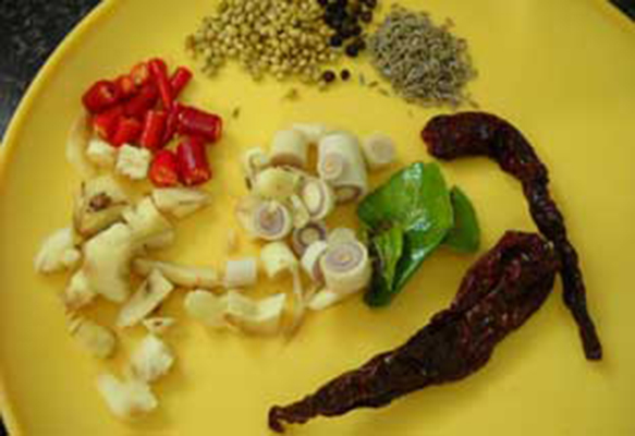 Ingredients on Krabi Cooking lesson