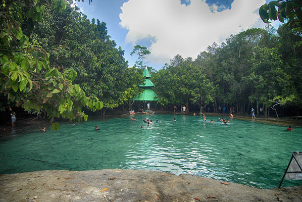 Amazing colored water at Krabi Emerald Pool